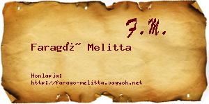 Faragó Melitta névjegykártya