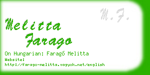 melitta farago business card